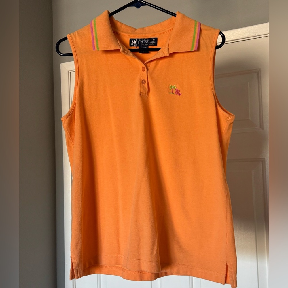 Big Dogs Vibrant Orange Polo Size Large